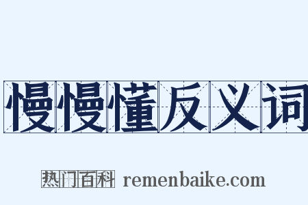 慢慢懂反义词是什么意思的图片